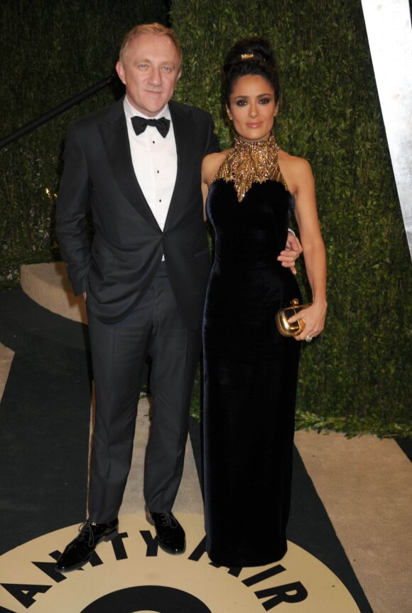 François-Henri Pinault et Salma Hayek lors de l'after-party des Oscars Vanity Fair à Los Angeles le 24 février 2013