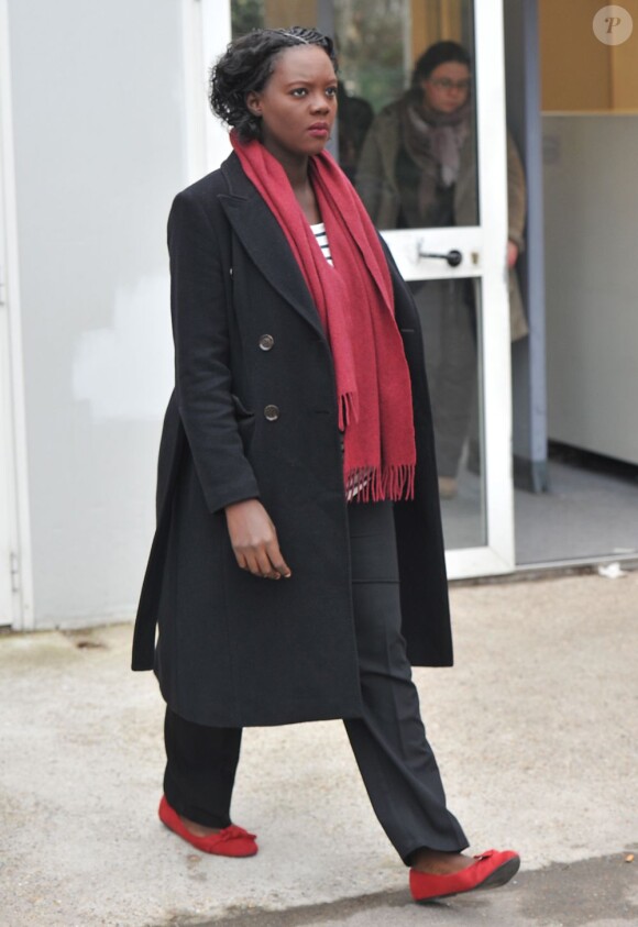 Rama Yade, enceinte, et son avocat Me Antonin Lévy à Nanterre le 28 février 2013.