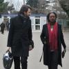 Rama Yade, enceinte, et son avocat Me Antonin Lévy à Nanterre le 28 février 2013. Le représentant du ministère public a réclame 5000 euros d'amende à l'encontre de la prévenue.