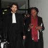 Rama Yade, dont on voit le ventre arrondi, et son avocat Me Antonin Lévy à Nanterre le 28 février 2013. Le représentant du ministère public a réclame 5000 euros d'amende à l'encontre de la prévenue.