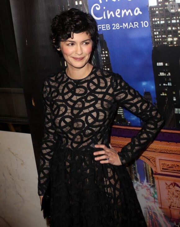 Audrey Tautou prêt pour un Rendez-vous with French Cinema pour la première du film Populaire à New York, le 28 février 2013.