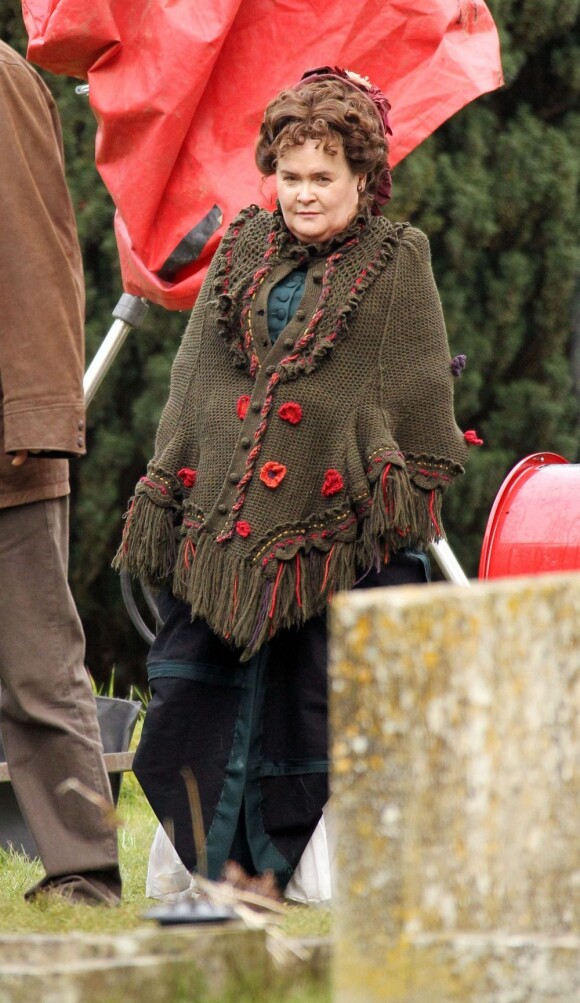 Exclusif - Susan Boyle fait ses débuts au cinéma dans le film The Christmas Candle le 28 février 2013.