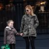 Geri Halliwell et sa fillette Bluebell Madonna sur le chemin de l'école le 1er mars 2013 à Londres