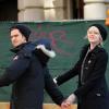 Andrew Garfield et Emma Stone filent vers le tournage de The Amazing Spider-Man 2 dans les rues de New York le 28 février 2013.