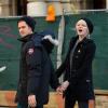 Andrew Garfield et Emma Stone prêt à retrouver le tournage de The Amazing Spider-Man 2 dans les rues de New York le 28 février 2013.