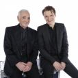 Charles Aznavour et Bénabar lors de l'enregistrement de l'émission Hier Encore à l'Olympia (diffusée le 2 mars) à Paris le 10 janvier 2013