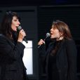 La Grande Sophie et Agnès Jaoui lors de l'enregistrement de l'émission Hier Encore à l'Olympia (diffusée le 2 mars) à Paris le 10 janvier 2013