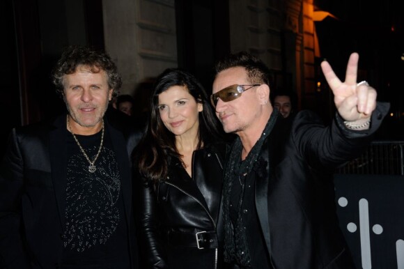 Diesel founder Renzo Rosso, Bono and sa femme Ali Hewson à la soirée Diesel à Paris le 3 mars 2013