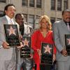 Les membres du groupe The Miracles sur le Hollywood Walk of Fame le 20 mars 2009, Smokey Robinson, Pete Moore, Claudette Robinson et, Bobby Rogers