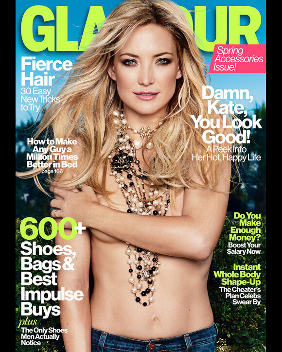 Kate Hudson nue en couverture du magazine Glamour US pour le mois d'avril 2013.
