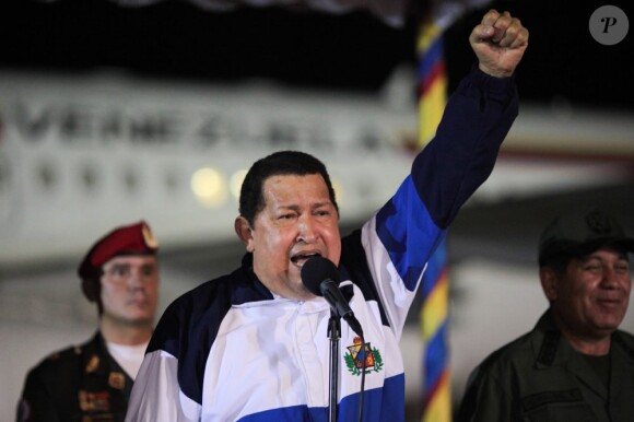 Hugo Chavez à l'aéroport international Simon Bolivar à Maiquetia, près de Caracas le 11 mai 2012