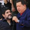 Diego Armando Maradona et Hugo Chavez au palais présidentiel de Miraflores à Caracas le 22 juillet 2010