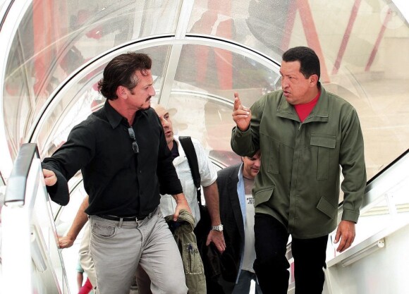 Hugo Chavez et Sean Penn à Cumana le 19 octobre 2008