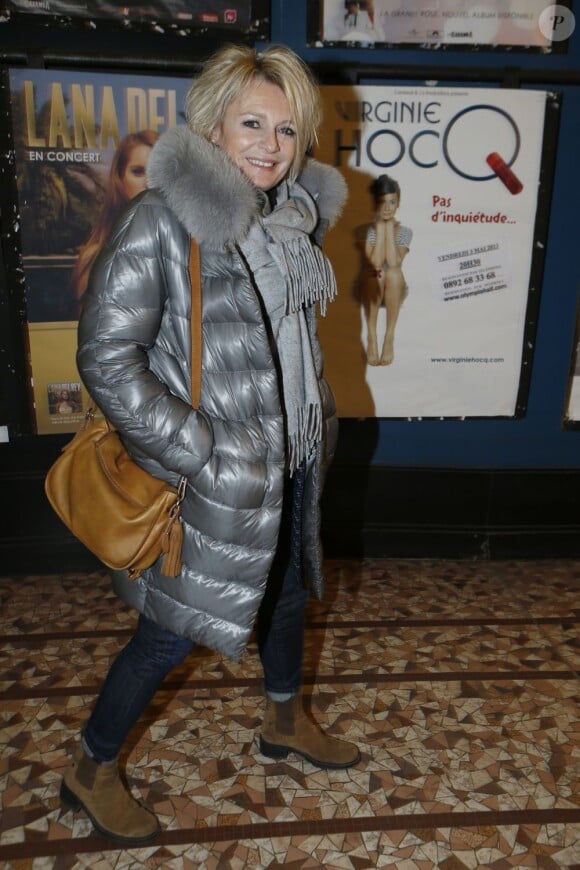 Sophie Davant à son arrivée au concert anniversaire de Serge Lama à l'Olympia, le 11 février 2013
