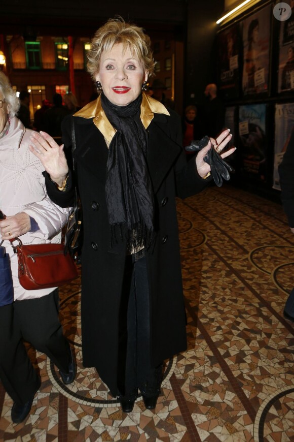 Annie Cordy à son arrivée au concert anniversaire de Serge Lama à l'Olympia, le 11 février 2013