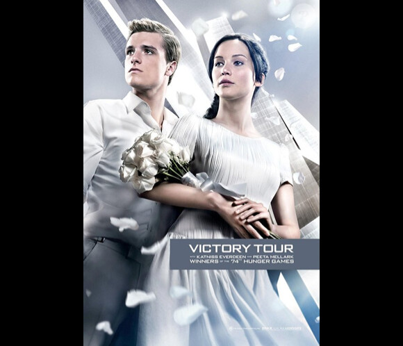 Affiche du film Hunger Games 2 - L'Embrasement avec Josh Hutcherson et Jennifer Lawrence