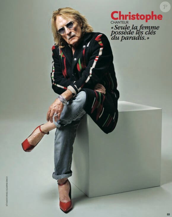 Christophe a posé avec des talons dans le numéro de mars 2013 du magazine Marie Claire. Photo publiée avec l'aimable autorisation de Marie Claire.