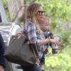 Hilary Duff va chercher son fils à la crèche à Beverly Hills à Los Angeles. Le 7 mars 2013.