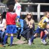 Heidi Klum a accompagné ses enfants Leni, Henry, Johan et Lou a un match de football avec son compagnon Martin Kristen à Brentwood. Le 9 mars 2013.