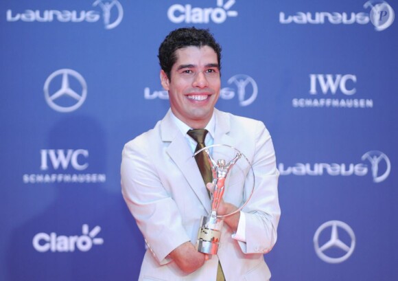Daniel Dias lors de la soirée des Laureus Awards à rio de Janeiro le 11 mars 2013