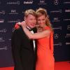 Mika Häkkinen et sa compagne Marketa Remesova lors de la soirée des Laureus Awards à Rio de Janeiro le 11 mars 2013