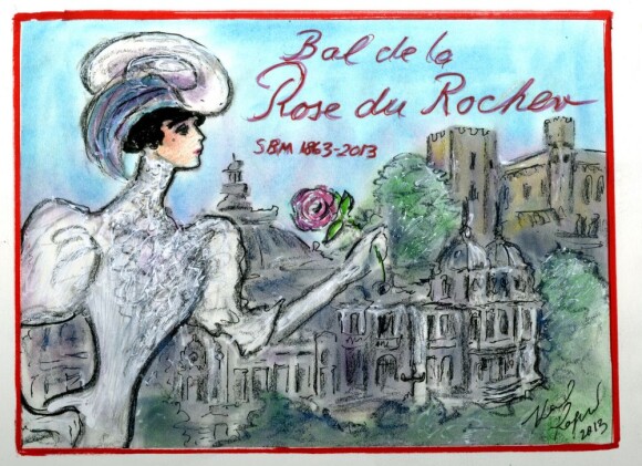 Bal de la Rose du Rocher 2013. Invitation imaginée par Karl Lagerfeld