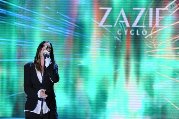 Zazie lors de l'enregistrement de Vivement Dimanche le 13 mars 2013, émission diffusée le 17 mars 2013 sur France 2