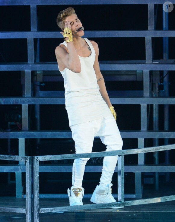 Justin Bieber en concert à Londres, le 8 mars 2013.