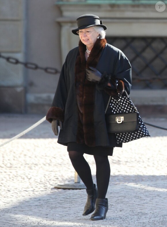 La princesse Christina de Suède lors des funérailles de la princesse Lilian de Suède, le 16 mars 2013 à Stockholm