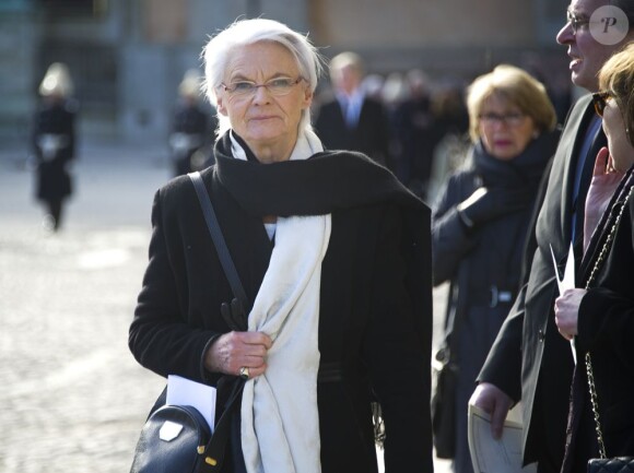 Elisabeth Tarras-Wahlberg lors des funérailles de la princesse Lilian de Suède, le 16 mars 2013 à Stockholm