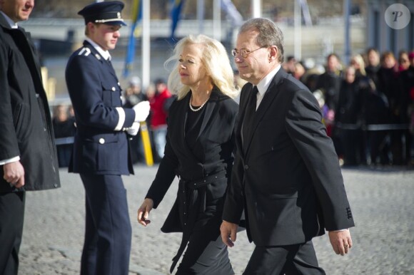 Per Westerberg et Ylwa Westerberg lors des funérailles de la princesse Lilian de Suède, le 16 mars 2013 à Stockholm