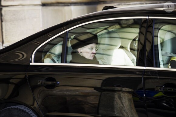 La reine Margrethe II du Danemark lors des funérailles de la princesse Lilian de Suède, le 16 mars 2013 à Stockholm