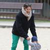 Jennifer Garner et Ben Affleck ont emmené leurs trois enfants au parc à Brentwood, le 17 mars 2013 - Tout le monde est vêtu aux couleurs de la Saint Patrick