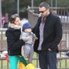 Jennifer Garner et Ben Affleck ont emmené leurs trois enfants au parc à Brentwood, le 17 mars 2013 - Tout le monde est vêtu de vert aux couleurs de la Saint Patrick