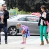 Jennifer Garner et Ben Affleck ont emmené leurs trois enfants au parc à Brentwood, le 17 mars 2013 - Tout le monde est vêtu aux couleurs de la Saint Patrick