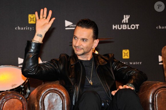 Dave Gahan du groupe Depeche Mode annonce leur partenariat avec la marque Hublot en faveur de l'ONG charity : water, à Berlin le 18 mars 2013.