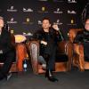 Dave Gahan, Martin Gore et Andy Fletcher du groupe Depeche Mode annoncent leur partenariat avec la marque Hublot en faveur de l'ONG charity : water, à Berlin le 18 mars 2013.