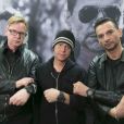 La montre "Big Bang Depeche Mode" portée par le groupe Depeche Mode a été créée par la marque Hublot en faveur de l'ONG charity : water. Berlin, le 18 mars 2013.