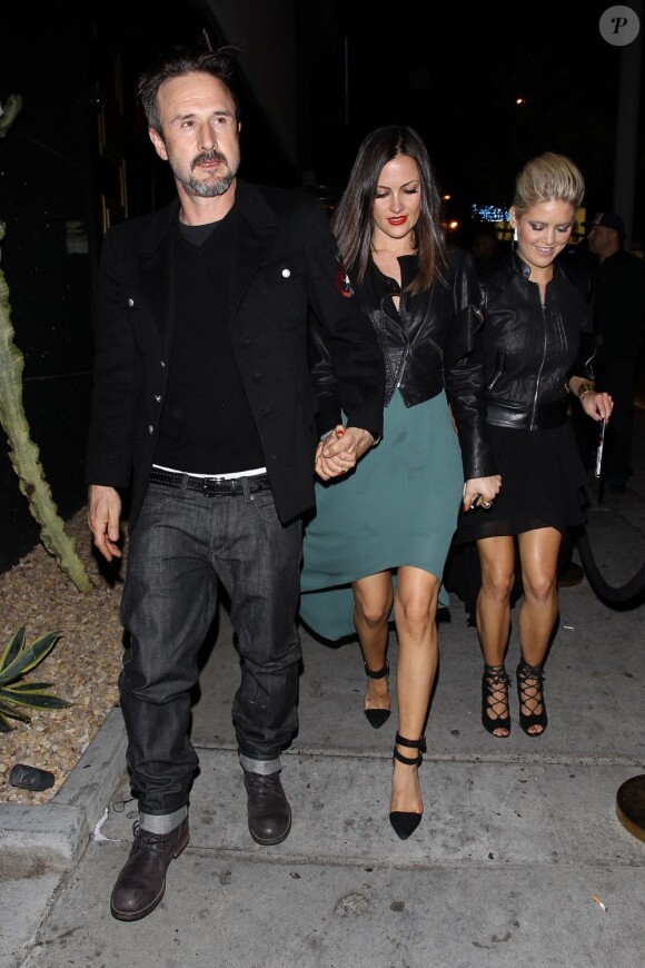 David Arquette et sa petite amie Christina McLarty au Bootsy Bellows, club qui appartient à David Arquette. Le 19 mars 2013 à Los Angeles. 