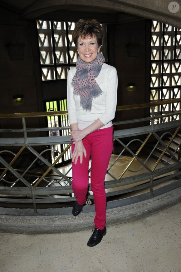 La sympathique Catherine Laborde au forum international de la météo et du climat à Paris, le 21 mars 2013