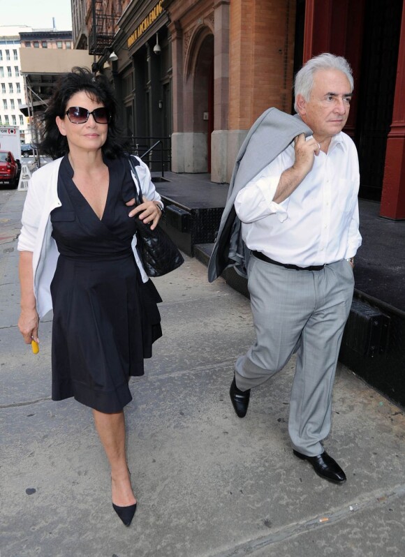 Anne Sinclair et Dominique Strauss-Kahn à New York, le 12 juillet 2011.
