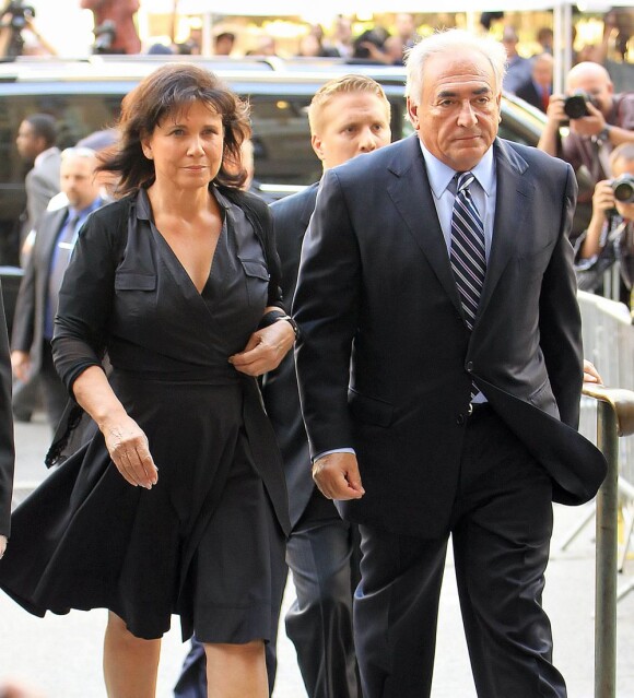 Anne Sinclair et Dominique Strauss-Kahn à New York, le 23 août 2011.
