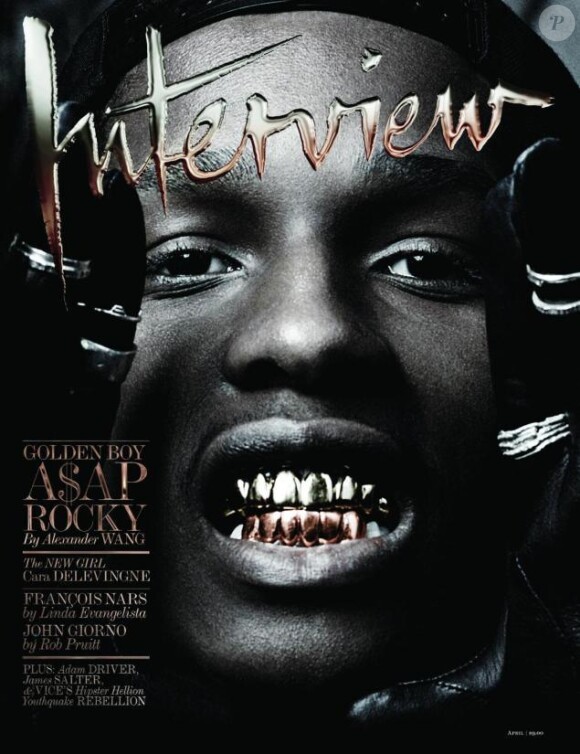 A$AP Rocky en couverture du magazine Interview d'avril 2013.