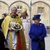 La reine Elizabeth II se déplaçait le 28 mars 2013 à Oxford, accompagnée de son époux le duc d'Edimbourg, pour la messe de célébration du Jeudi saint.
