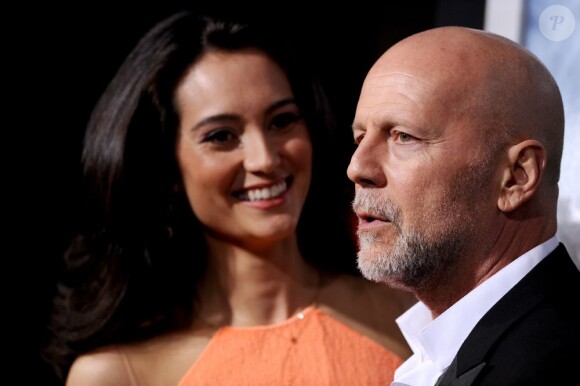 Bruce Willis et Emma Heming lors de la première de G.I. Joe : Conspiration au Chinese Theatre de Los Angeles, le 28 mars 2013.