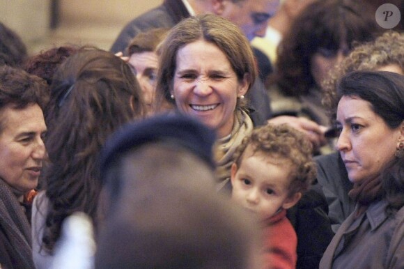 Exclusif - L'infante Elena d'Espagne assistait le 29 mars 2013 à la procession de Pâques à Madrid.