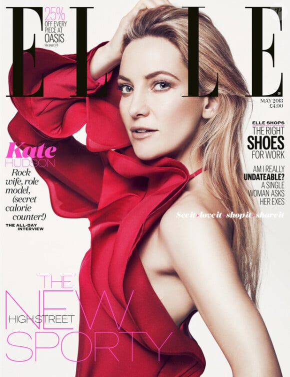 Kate Hudson en couverture du magazine ELLE UK pour le mois de mai 2013.