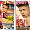 Justin Bieber en couverture de Teen Vogue USA pour l'édition de mai 2013.