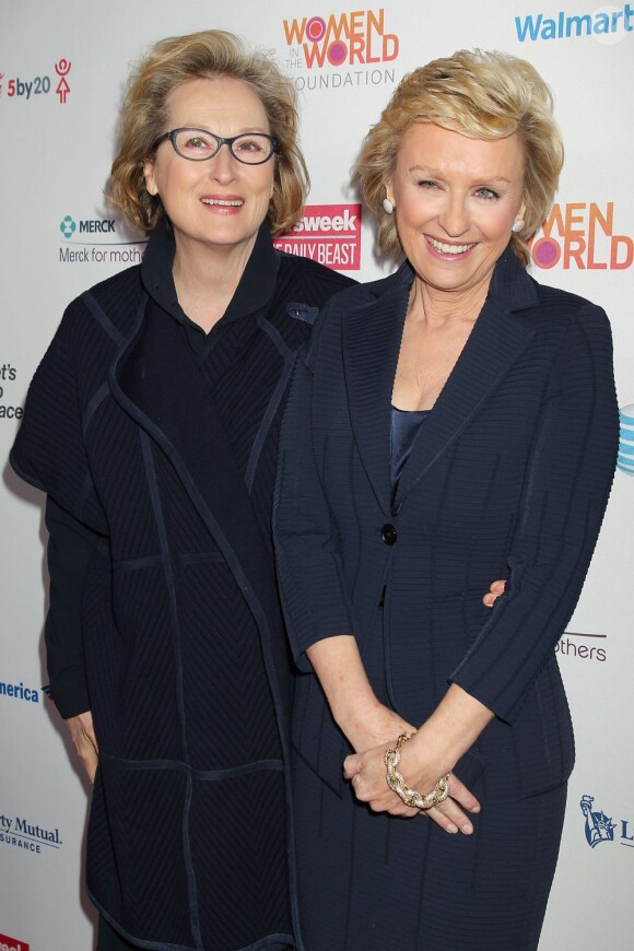 Meryl Streep et la journaliste Tina Brown lors du 4e sommet sur les femmes organisé par Newsweek & The Daily Beast à New York le 4 avril 2013
