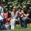 Heidi Klum et son compagnon Martin Kirsten ont assisté à un match de foot des enfants du mannequin, Leni, Henry, Johan et Lou. A Brentwood le 6 avril 2013.